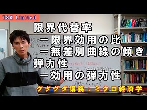 【ミクロ経済学】ミクロ経済学についてグダグダ語る講義：限界代替率，弾力性【難易度：学部初級から学部中級】