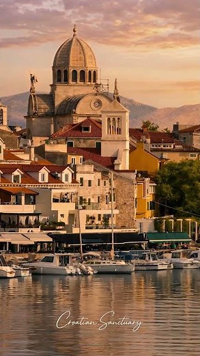 Šibenik Croatia at Sunset | Your Summer View 🌅 #croatia #travel #sunset