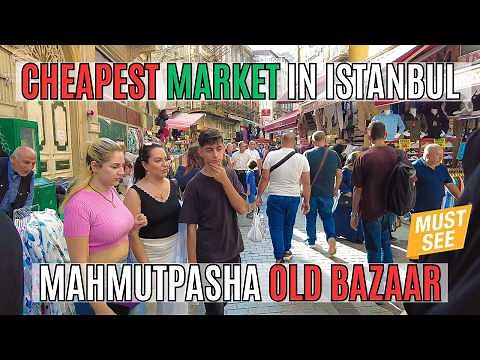 Istanbul Turkey Cheap Market Tour in 4K: Mahmutpasha Bazaar Bargains, Clothes, Bags & Real Vibes
