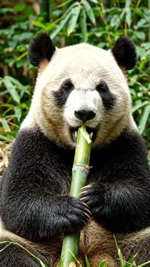 Cute Panda Eating Bamboo 🐼 | Relaxing Nature Video (4K Ultra HD)