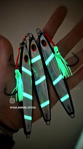 The new Jig patterns are HERE ● Flash in the day  full GLOW at night. 裡 ● TMB LURES - Built for the hunt. . . . #tmblures #fishing #catchandrelease #outdoors #nature #adventure #photography #handmadelures #tunafishing #travel #gtpopping #foryou #foryoupage #fishing #fishinglures #TiaanBarnard #hunting #outdoor #handcraftedlures #summer #wildlife #fish #stickbaits #beautiful #fishinglures | tmb_lures | Facebook