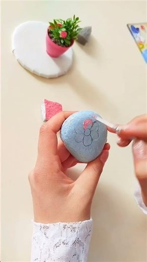 DIY Colorful Stone Art - Quick Acrylic Painting Tutorial #art #painting #drawing #sketch #tutorial