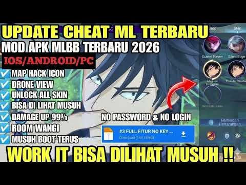 ML MOD MENU MLBB CHEAT NEW UPDATE - MAP HACK / UNLOCK ALL SKIN / NO KEY / NO EXPIRE / SAFE 100%