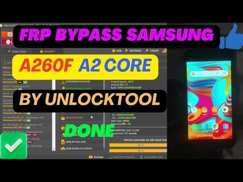 Samsung A260 Remove Frp With Unlock Tool | Samsung A2 Core Erase Frp With Pc |