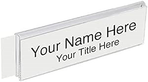 Glass Wall Name Plate Holders - Double Sided 8-1/2" Wide x 2" high (10 - PK, 1/2" Cubicle Wall) by Plastic Products Mfg.