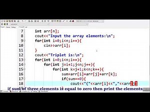 How to find all triplets with zero-sum in C++