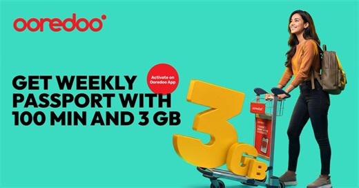 2.4K views |  Get 100 minutes and 3 GB of roaming data for a full week at QR 100. Weekly Ooredoo Passport keeps you connected with coverage in 170 countries. Activate on the Ooredoo app now. #Ooredoo #UpgradeYourWorld | Ooredoo Qatar | Facebook