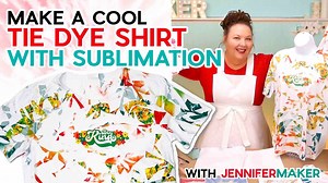 10K views · 90 reactions | Love the tie-dye look, but hate the mess? Luckily, my first project of 2023 has you covered! There are so many cool ways to combine tie-dye folds with sublimation prints or infusible ink. I can't wait to show you! Check out the video below for the process and then grab the step-by-step tutorial and free SVGs on my blog: JenniferMaker.com/how-to-make-a-cool-tie-dye-shirt | JenniferMaker.com | Facebook