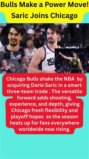 Chicago Bulls Make a Smart Trade 🏀🔥 | Dario Saric Joins the Bulls