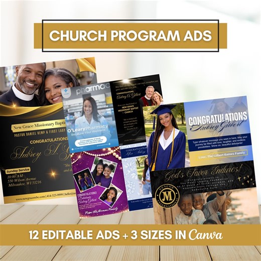 Editable Canva Ad Templates for Church Programs, Cotillions, Galas (digital Download) - Etsy