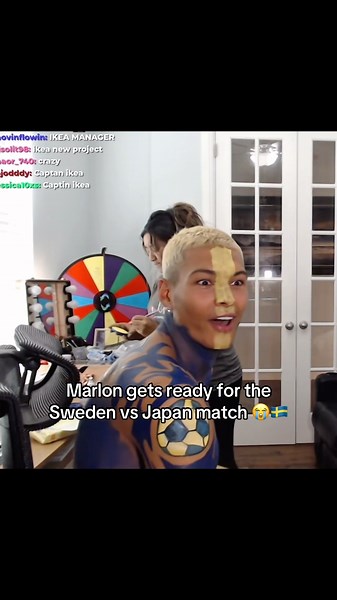Marlon paints hia entire body for the Sweden Match 😭 #marlon #mar3lg #twitchclips #shorts