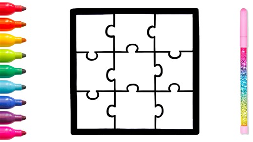 Magic Fingers Art on Instagram: "🎨🖌 I'm drawing and coloring a colorful square puzzle in this video 🧩 To watch the full video, please visit my YouTube channel. Link in my bio 👆🏻 Art ❤️"