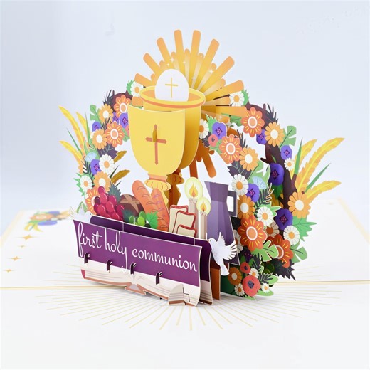 First Holy Communion Pop up Card | Personalized Keepsake Gift | Boy Girl - Etsy