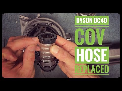 Vacuum repair man shows how to replace a Dyson DC40/UP19 COV hose