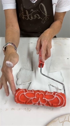 Our Fauxy Rollers are the perfect tool to add pattern and texture to any project! Whether you're upcycling furniture, working on walls, or even a diy craft project - you can find the perfect pattern 😍 #craftingideas #diycrafts #upcyclingfurniture #furnituremakeover #texturedart #pattern | Artistic Painting Studio