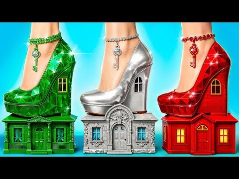 One Colored House Challenge | Ruby vs Emerald vs Diamond by Friendly DO