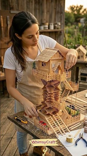 Amazing Popsicle Stick Treehouse Tower Build