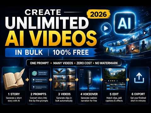Create Unlimited AI Videos in Bulk | 100% FREE Text to Video Workflow | Full Automation Workflow