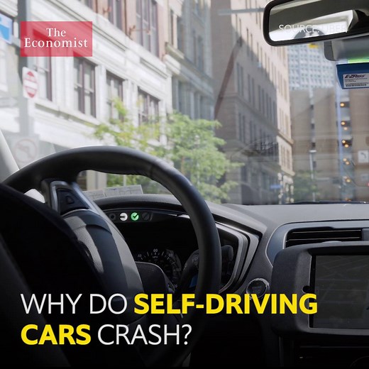 193K views · 606 reactions | Driverless cars could greatly reduce deaths and injuries from road accidents. But automated car technology still has its flaws | The Economist | Facebook