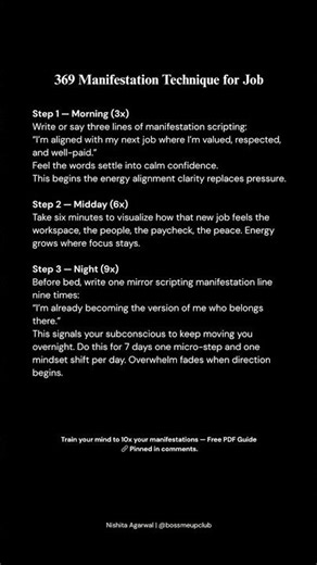 369 Manifestation Technique to Manifest Dream Job Fast | Law of Attraction for Jobs