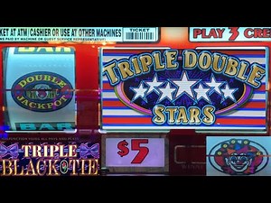 High Limit Slots! Triple Double Stars + Triple Double Jackpot Joker + Triple Black Tie Slot Play!