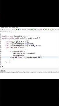 #interviewquestions Logical program find Second largest Number in Array