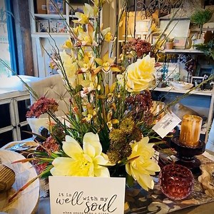 2.3K views · 32 reactions | Marcia is back in the store making her beautiful floral arrangements! Pick up an arrangement to add softness and color to your space! Don’t forget she also does custom arrangements! | Veranda Bloom & The Cottage of Veranda Bloom | Facebook