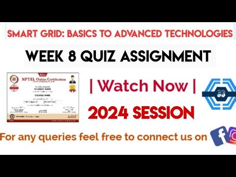 Smart Grid: Basics to Advanced Technologies Week 8 Quiz Assignment Solution | NPTEL 2024