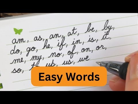 Cursive Handwriting Practice of Two Letter Words, Beginner Adult Handwriting Improvement
