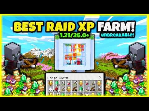 BEST RAID FARM EVER!! (PERFECT!) In Minecraft Bedrock 1.21/26.0+