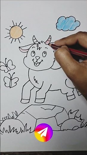 easy goat drawing. #cutegoatdrawing#cutedrawing #art #drawing #drawingtutorial