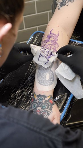 It’s been a week of sea swimming and cans by the canal and SPF on tattoos 🌞 So here’s a mermaid 🧜‍♀️ neotrad goddess to welcome us into Irish summer by the great @bronasaunders_tattoo Happy bank holiday everyone! We’re open across Jervis St, Temple Bar and South William St for piercings and tattoos by the best. #mermaidtattoo #dublintattoo #dublintattooartist | Wildcat Ink Ireland