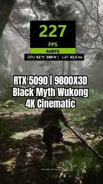 GeForce RTX 5090 | Ryzen 7 9800X3D, Black Myth Wukong Benchmark, 4K Cinematic, DLSS, Framegen