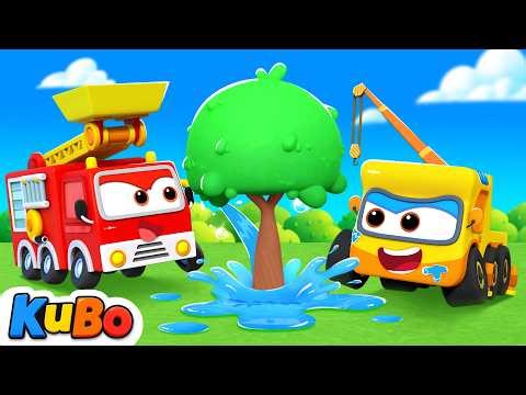 Mighty Construction Trucks Plant a Whole Forest 🌳 | Educational Cartoons for Kids - Kubo
