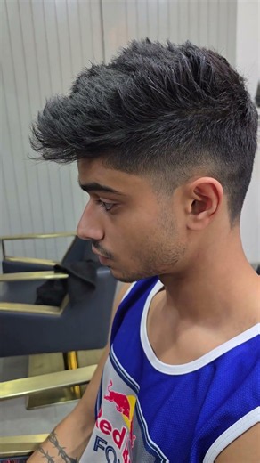 Messy Haircut with Medium Fade ✂️ Modern Men's Transformation