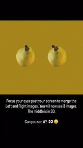 3D Bad Pear 😳 Focus your eyes past your screen to merge the Left and Right images. You will now see 3 images. The middle is in 3D. Can you see it? 👀 😳 | Ben Greenberg