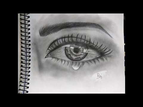 How to draw Sad Crying eye with Tears
