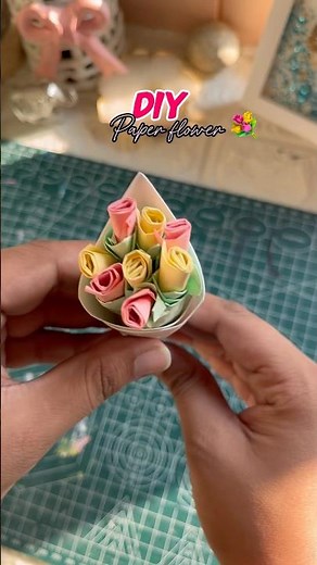 Diy paper flowers from sticky notes💐#diy #craft #art#decor #flowermaking #drawing #shorts #trending