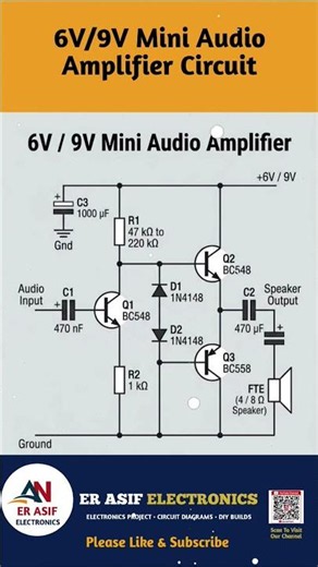 6V/9V Mini Audio Amplifier Circuit | #trending #viral #experiment #electricalindia