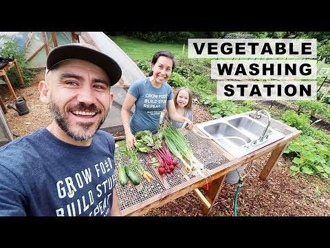 DIY Vegetable washing station | WITH SINK