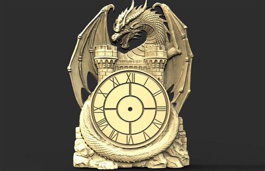 Dragon Wallclock 3d Model, STL File for CNC and 3d Printing - Etsy