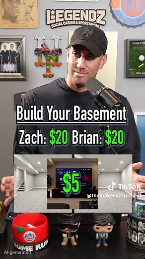 Who Can Build The Better Basement With $20? #fyp #money #basement #games #sports