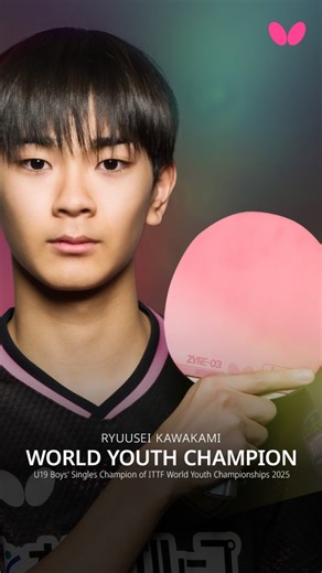 Butterfly Global on Instagram: "Check out the new World Youth Champion, Ryuusei Kawakami’s @kawakami_ryuusei review of Zyre 03. Different players may experience a rubber in different ways depending on their technique and play style, so this is just for reference. But one thing stood out: Zyre 03 is exceptional in counterattacking. Either way, it’s definitely a rubber worth trying for yourself. 来看看新科世青赛冠军川上流星对 ZYRE 03 的评价。 不同选手会因各自技术风格，对套胶产生各种的主观感受与理解，仅供参考。但无疑 ZYRE 03 在反拉方面的优异表现让大家尤为印象深刻。无论如何，这是一