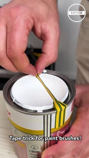 Tape trick for paint brushes #easy #paint #tape #trick | The Entice Studio
