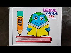 Reading Day Poster Drawing / Vayana Dinam Poster Drawing / National Reading Day Poster Drawing