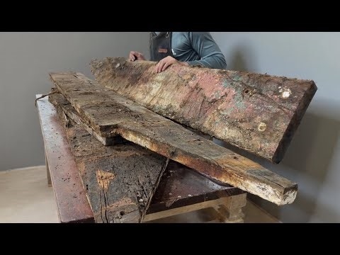 Restoring ROTTEN Boat Wood Full of Rusty Nails: Incredible Transformation!