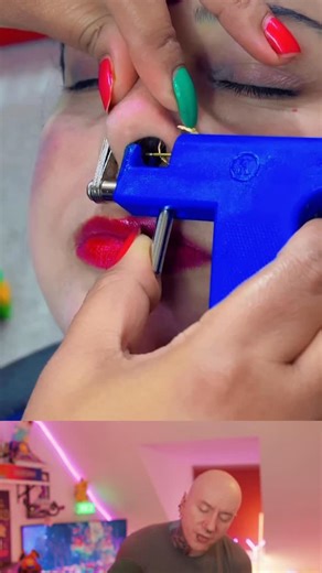 Roly West on Instagram: "Piercing a septum with a piercing 🔫 is totally bonkers!! #SeptumPiercing #Septum #Piercing #Piercings #NosePiercing"