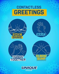 Keep smiling. There are ways to show your love and affection during this time when physical contact is a no-no. Here are some contactless greetings to take note of. | Unique Toothpaste
