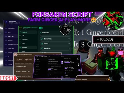 Forsaken BEST SCRIPTS🤩 | GODMODE🔥,AUTO BLOCK/INVISIBILITY😎,AIMBOT,FARM GINGERBREAD,NO STUN✨