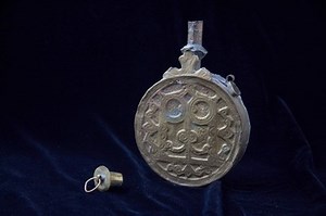 Antique Moroccan Gunpowder Flask Brass Copper Engraved Holder Powder Handmade | eBay